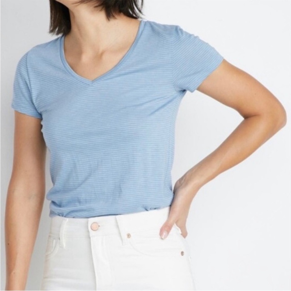 EUC Marine Layer Striped V-Neck Tee
